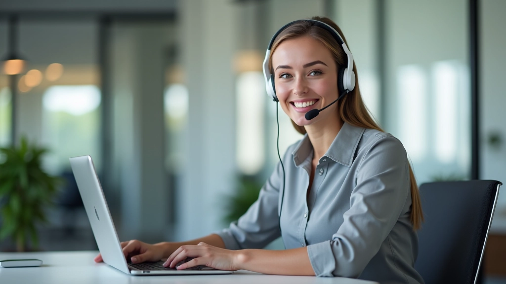 Centre d'appels de support client avec représentant professionnel, environnement de confiance et aide