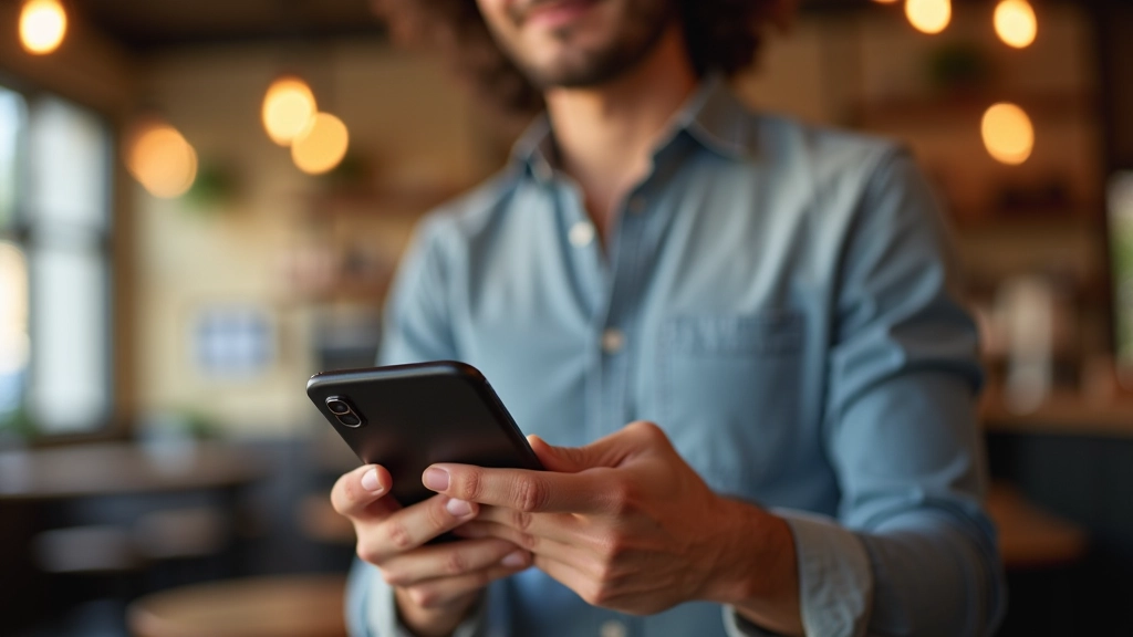 Personne utilisant un portefeuille numérique sur son téléphone pour effectuer un paiement sans contact