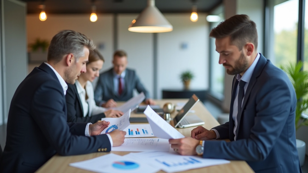 Équipe travaillant sur stratégie financière numérique